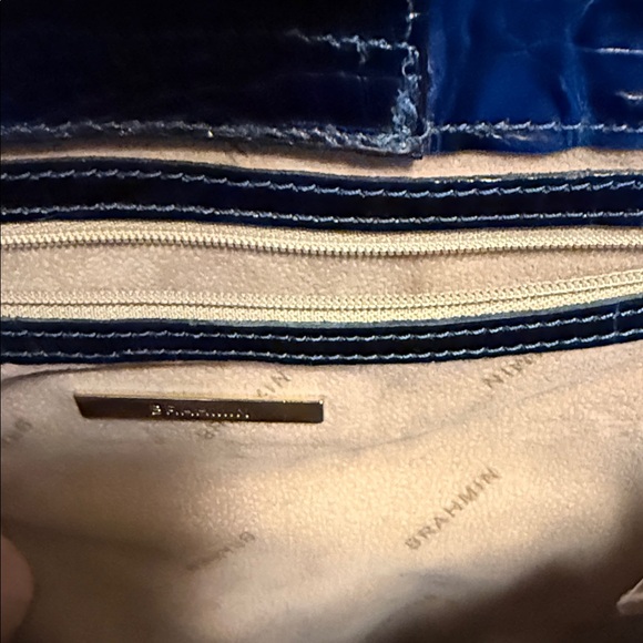 Brahmin Navy Crocodile-Embossed Tote - Picture 7 of 8